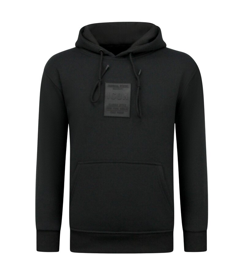 True Rise Överdimensionerad Hoodie Herr med Huva - ICONS Basic - Tjock Vävd - 5808 - Svart
