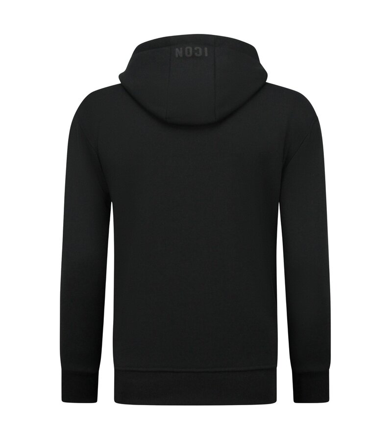 True Rise Överdimensionerad Hoodie Herr med Huva - ICONS Basic - Tjock Vävd - 5808 - Svart