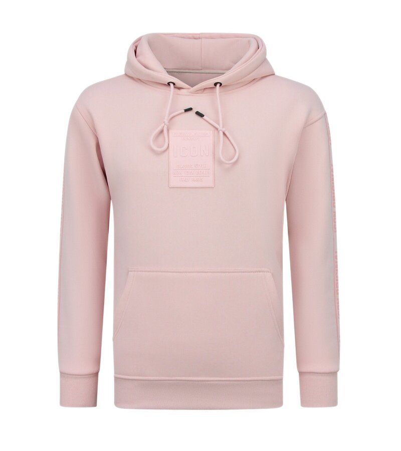 True Rise Överdimensionerad Hoodie Herr med Huva - ICONS Basic - Tjock Vävd - 5808 - Rosa