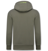 True Rise Överdimensionerad Hoodie Herr med Huva - ICON Splatter - Tjock Vävd - 5800 - Mörkgrå