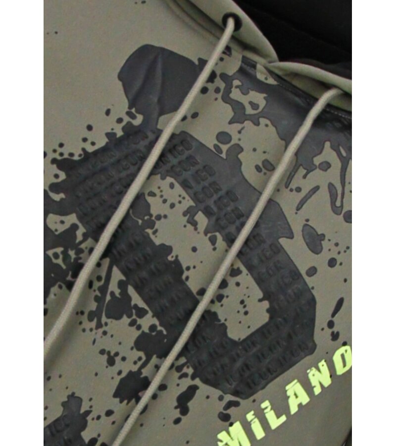 True Rise Överdimensionerad Hoodie Herr med Huva - ICON Splatter - Tjock Vävd - 5800 - Mörkgrå