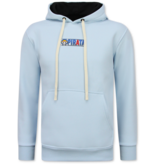 True Rise Överdimensionerad Hoodie Herr med Huva - One Piece Pirattryck - Tjock Vävd - 5725 - Blå