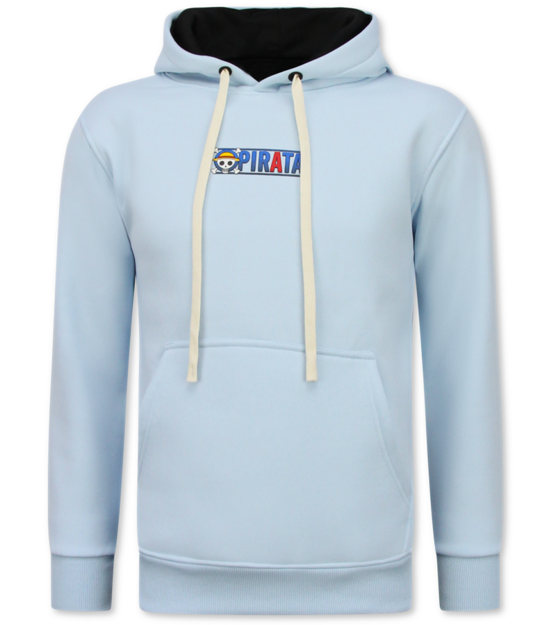 True Rise Överdimensionerad Hoodie Herr med Huva - One Piece Pirattryck - Tjock Vävd - 5725 - Blå