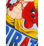 True Rise Överdimensionerad Hoodie Herr med Huva - One Piece Pirattryck - Tjock Vävd - 5725 - Blå
