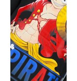 True Rise Överdimensionerad Hoodie Herr med Huva - One Piece Pirattryck - Tjock Vävd - 5725 - Svart