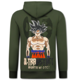 True Rise Överdimensionerad Hoodie Herr med Huva - GOKO Ultra Print - Tjock Vävd - 5562 - Grön