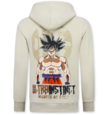 True Rise Överdimensionerad Hoodie Herr med Huva - GOKO Ultra Print - Tjock Vävd - 5562 - Beige