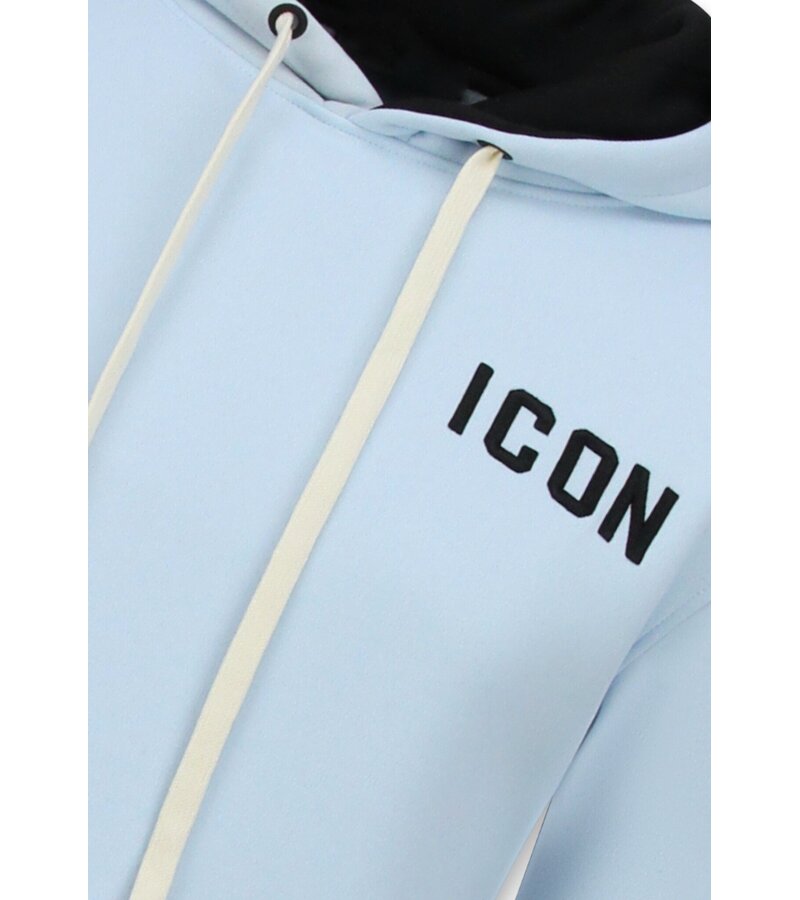 True Rise Överdimensionerad Hoodie Herr med Huva - ICON Dollar Print - Tjock Vävd - 5567 - Blå