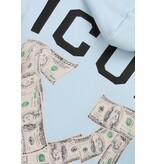 True Rise Överdimensionerad Hoodie Herr med Huva - ICON Dollar Print - Tjock Vävd - 5567 - Blå