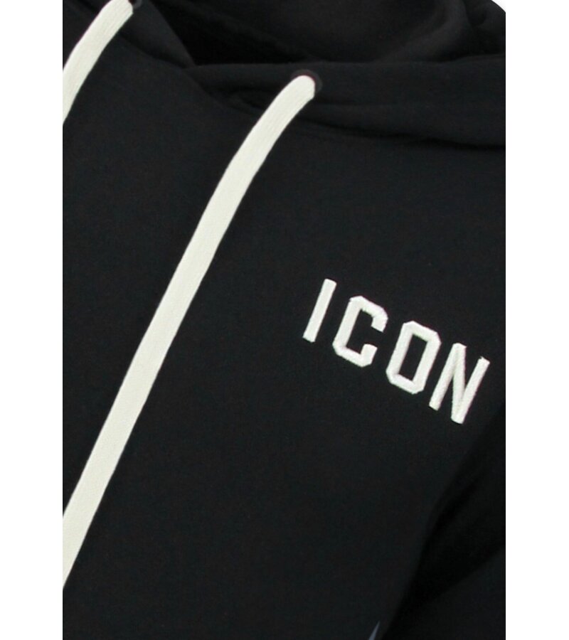 True Rise Överdimensionerad Hoodie Herr med Huva - ICON Dollar Print - Tjock Vävd - 5567 - Svart