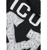 True Rise Överdimensionerad Hoodie Herr med Huva - ICON Dollar Print - Tjock Vävd - 5567 - Svart