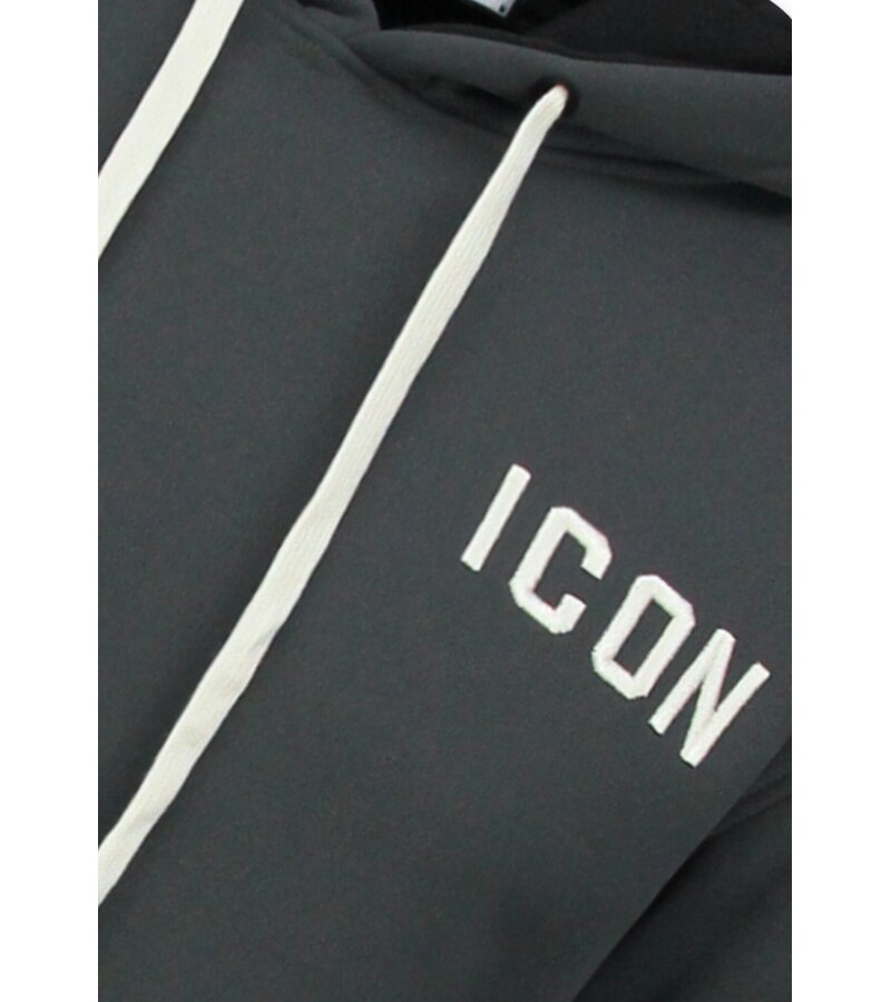 True Rise Överdimensionerad Hoodie Herr med Huva - ICON Dollar Print - Tjock Vävd - 5567 - Grå