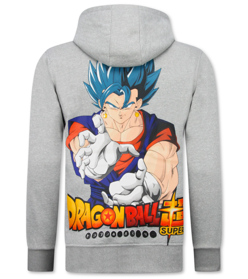 True Rise Överdimensionerad Hoodie Herr med Huva - Dragon Ball Print - Tjock Vävd - 5682 - Grå