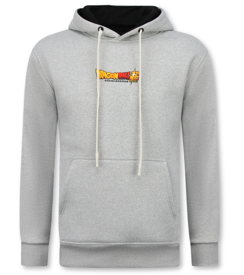 True Rise Överdimensionerad Hoodie Herr med Huva - Dragon Ball Print - Tjock Vävd - 5682 - Grå