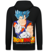 True Rise Överdimensionerad Hoodie Herr med Huva - Dragon Ball Print - Tjock Vävd - 5682 - Svart