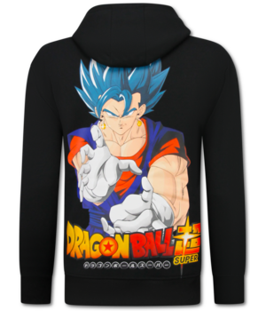 True Rise Överdimensionerad Hoodie Herr med Huva - Dragon Ball Print - Tjock Vävd - 5682 - Svart