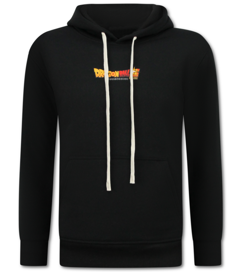 True Rise Överdimensionerad Hoodie Herr med Huva - Dragon Ball Print - Tjock Vävd - 5682 - Svart