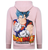 True Rise Överdimensionerad Hoodie Herr med Huva - Dragon Ball Tryck - Tjock Vävd - 5682 - Rosa