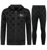 TopStar JDik vävd joggingdräkt för män - Teddy House Suit - Träningsdräkt herr - 5308 - Svart