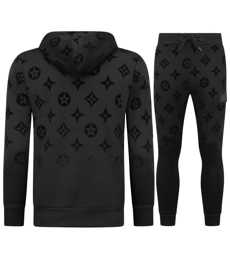 TopStar JDik vävd joggingdräkt för män - Teddy House Suit - Träningsdräkt herr - 5308 - Svart