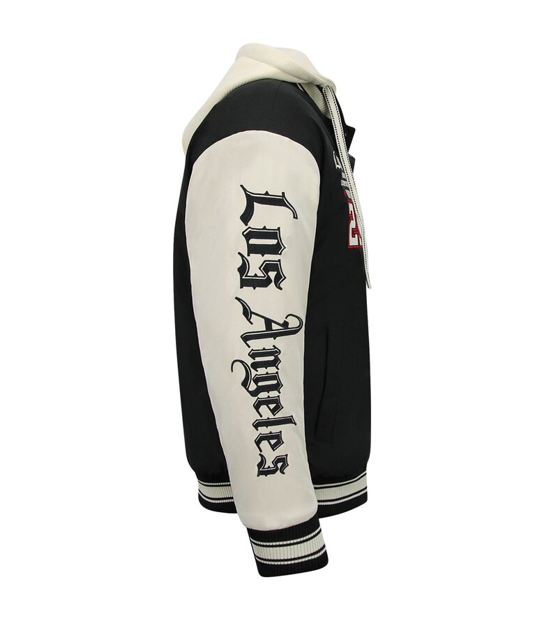 Enos Överdimensionerad basebolljacka med huva - Herrbomberjacka - 523 - Svart