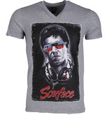 Local Fanatic Scarface Headphone - T Shirt Herr - 2307G - Grå