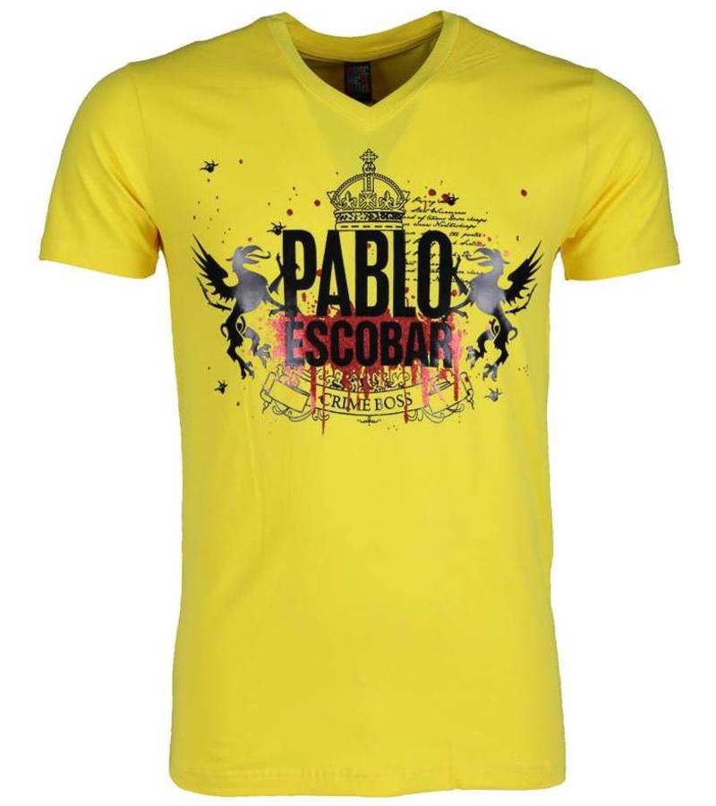 Local Fanatic Pablo Escobar Crime Boss - Herr T Shirt - 1333GE - Gul