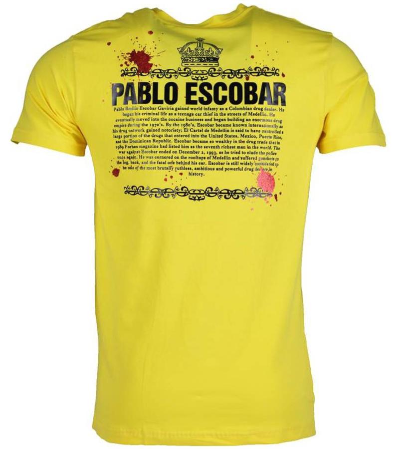 Local Fanatic Pablo Escobar Crime Boss - Herr T Shirt - 1333GE - Gul
