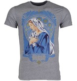 Local Fanatic Holy Mary Print - Man T Shirt - 51006G - Grå