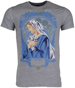 Local Fanatic Holy Mary Print - Man T Shirt - 51006G - Grå