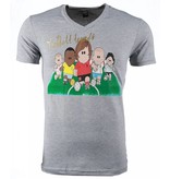 Local Fanatic Football Legends Print - Herr T Shirt - 54007G - Grå