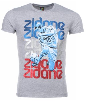 Local Fanatic Zidane Print - T Shirt Herr - 1166G - Grå