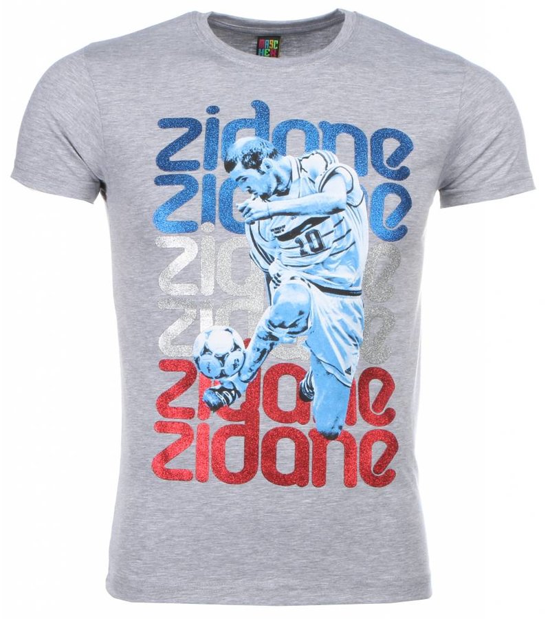 Local Fanatic Zidane Print - T Shirt Herr - 1166G - Grå