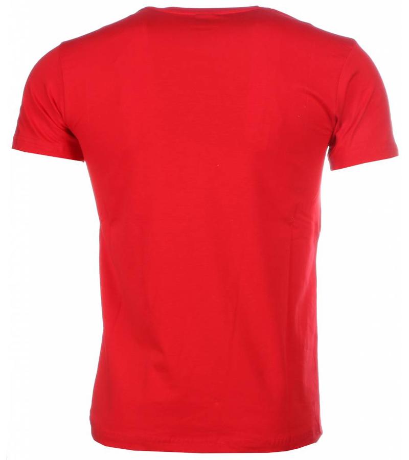 Local Fanatic Tuffa Skjortor Med Tryck Tiger - Herr T Shirt - 1415R - Röd
