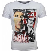 Local Fanatic Scarface Frame Print - Man T shirt - 2008W - Vit