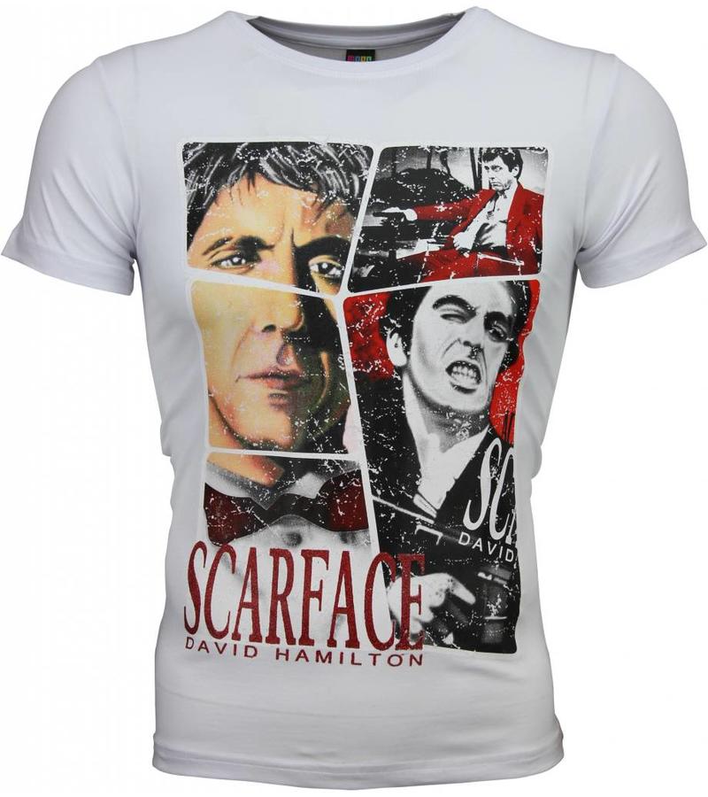 Local Fanatic Scarface Frame Print - Man T shirt - 2008W - Vit