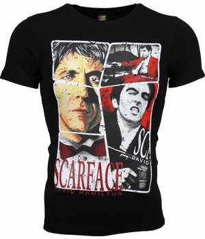 Local Fanatic Scarface Frame Print - T Shirt Herr - 2008Z - Svart