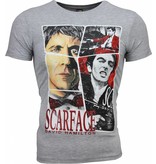 Local Fanatic Scarface Frame Print - Herr T Shirt - 2008G - Grå Local Fanatic Scarface Frame Print - Herr T Shirt - 2008G - Grå
