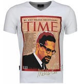 Local Fanatic Malcolm X Time - T Shirt Herr - 4294W - Vit