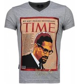 Local Fanatic Malcolm X Time - Herr T Shirt - 4294G - Grå