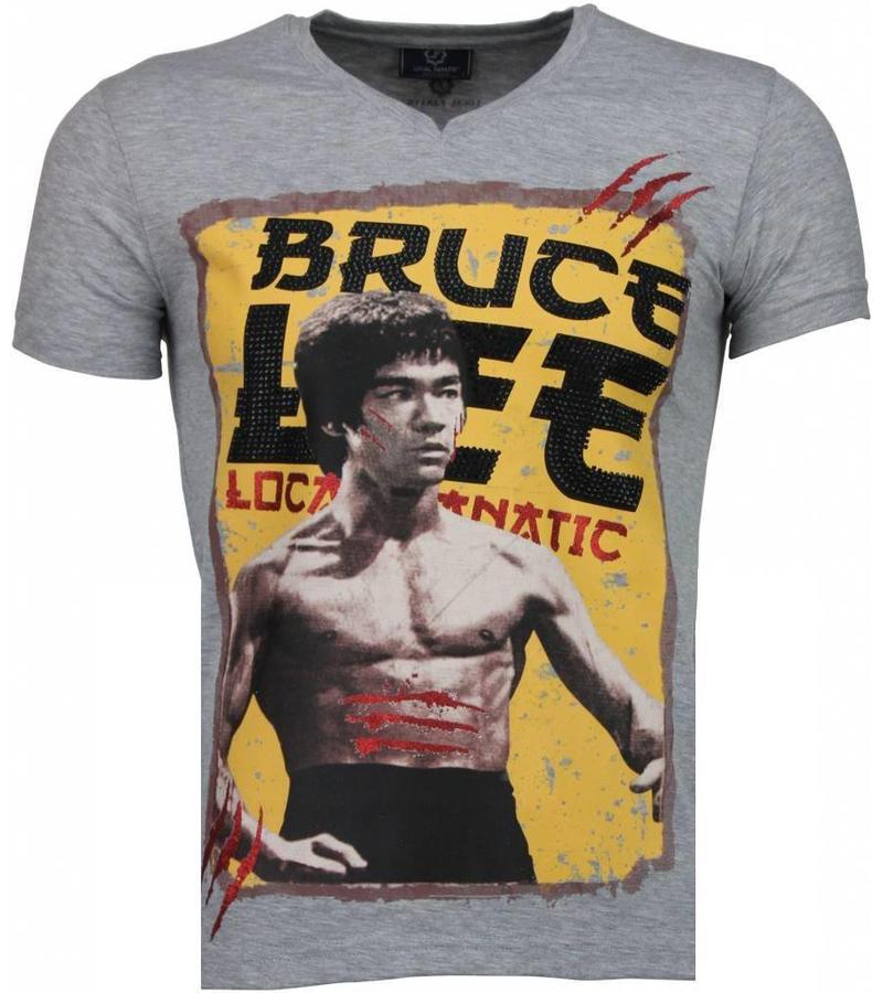 Local Fanatic Bruce Lee Hunter - Herr T Shirt - 4301G - Grå