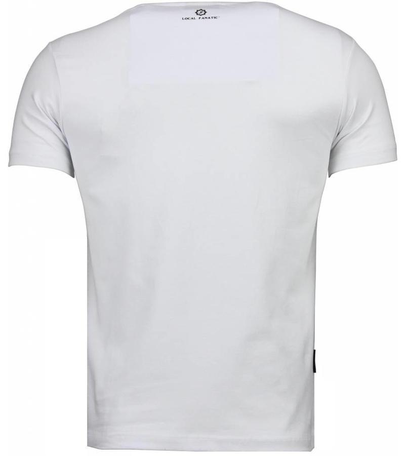 Local Fanatic One Dollar Eye Black Stones - Man T Shirt - 4302W - Vit