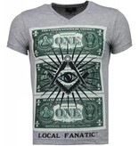 Local Fanatic One Dollar Eye Black Stones - T Shirt Herr - 4302G - Grå