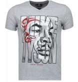 Local Fanatic Mike Tyson Tribal - T Shirt Herr - 2311G - Grå