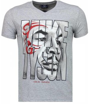 Local Fanatic Mike Tyson Tribal - T Shirt Herr - 2311G - Grå