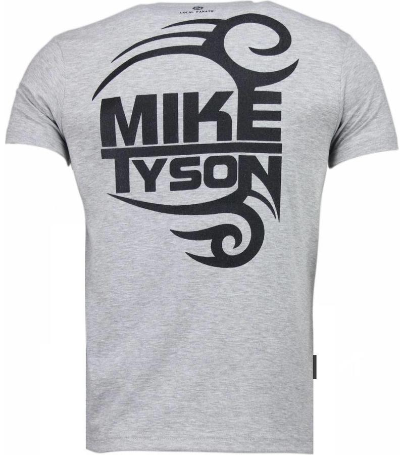 Local Fanatic Mike Tyson Tribal - T Shirt Herr - 2311G - Grå