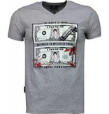 Local Fanatic Scarface Dollar Black Stones - T Shirt Herr - 2313G - Grå