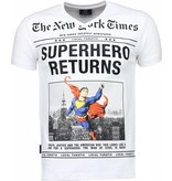 Local Fanatic SuperHero Returns Rhinestone - Herr T Shirt - 2314W - Vit