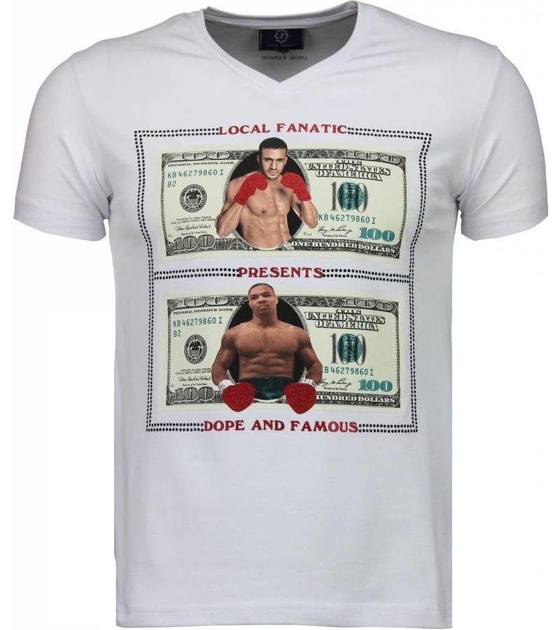 Local Fanatic Golden Boy vs Iron Mike - Herr T Shirt - 2011W - Vit