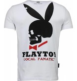 Local Fanatic God Save Playtoy Rhinestone - Herr T Shirt - 4778W - Vit